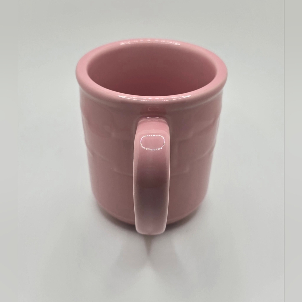 SOLD **** Longaberger Pottery Pink Ceramic Vitrified Coffee Mug 10oz - Picture 2 of 6